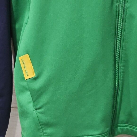 Notre Dame Under Armour FULL Zipper Jacket SZ LARGE WOMENS Green/Blue - Picture 2 of 8